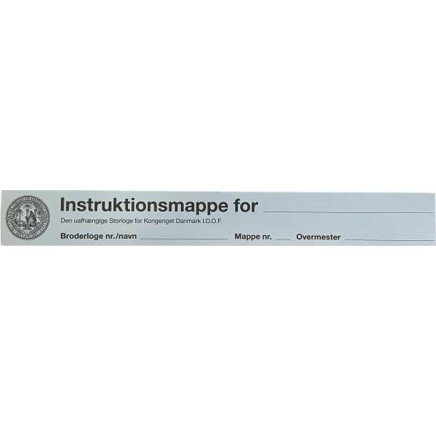 Instruktionsmappe, indstik, br�dre