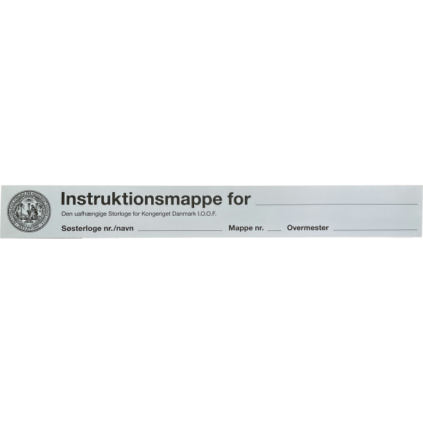 Instruktionsmappe, indstik, sstre