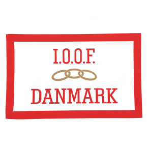 Odd Fellow bordflag 24 x 15 cm med line til bordstang 