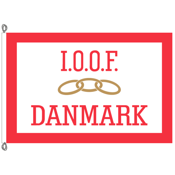 Odd Fellow udstillingsflag 45x30 cm m/flagkroge 